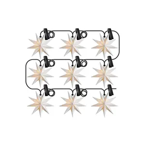 Julestjerner i lenke til vindu også ute